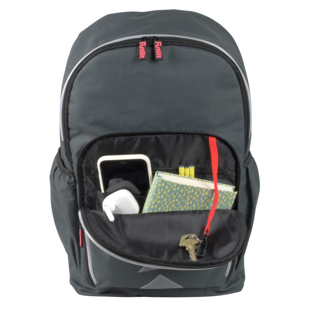 Futliit LED backpack with phone, notebook, headphones in the front pocket